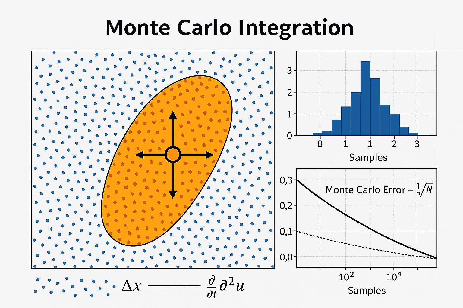 Monte Carlo Integration Visualization with Random Sampling